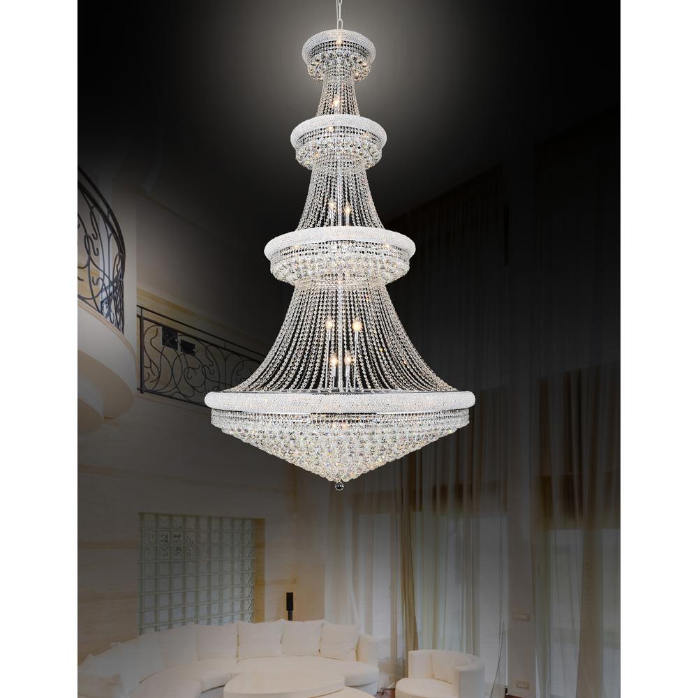 Empire 42 Light Down Chandelier With Chrome Finish. Picture 6