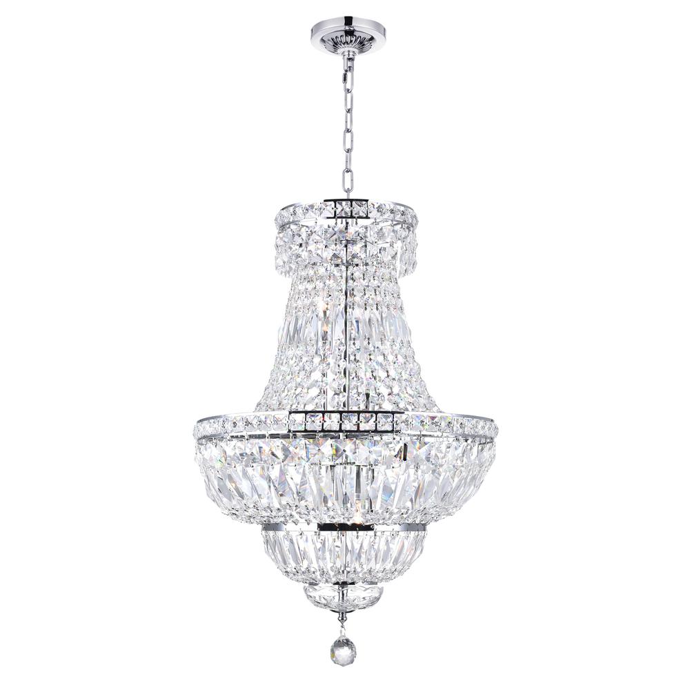 Stefania 8 Light Down Chandelier With Chrome Finish. Picture 1
