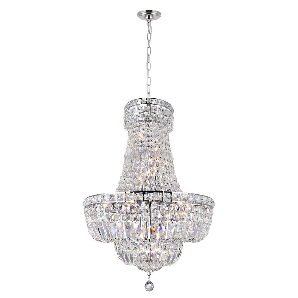 Stefania 13 Light Down Chandelier With Chrome Finish. Picture 1