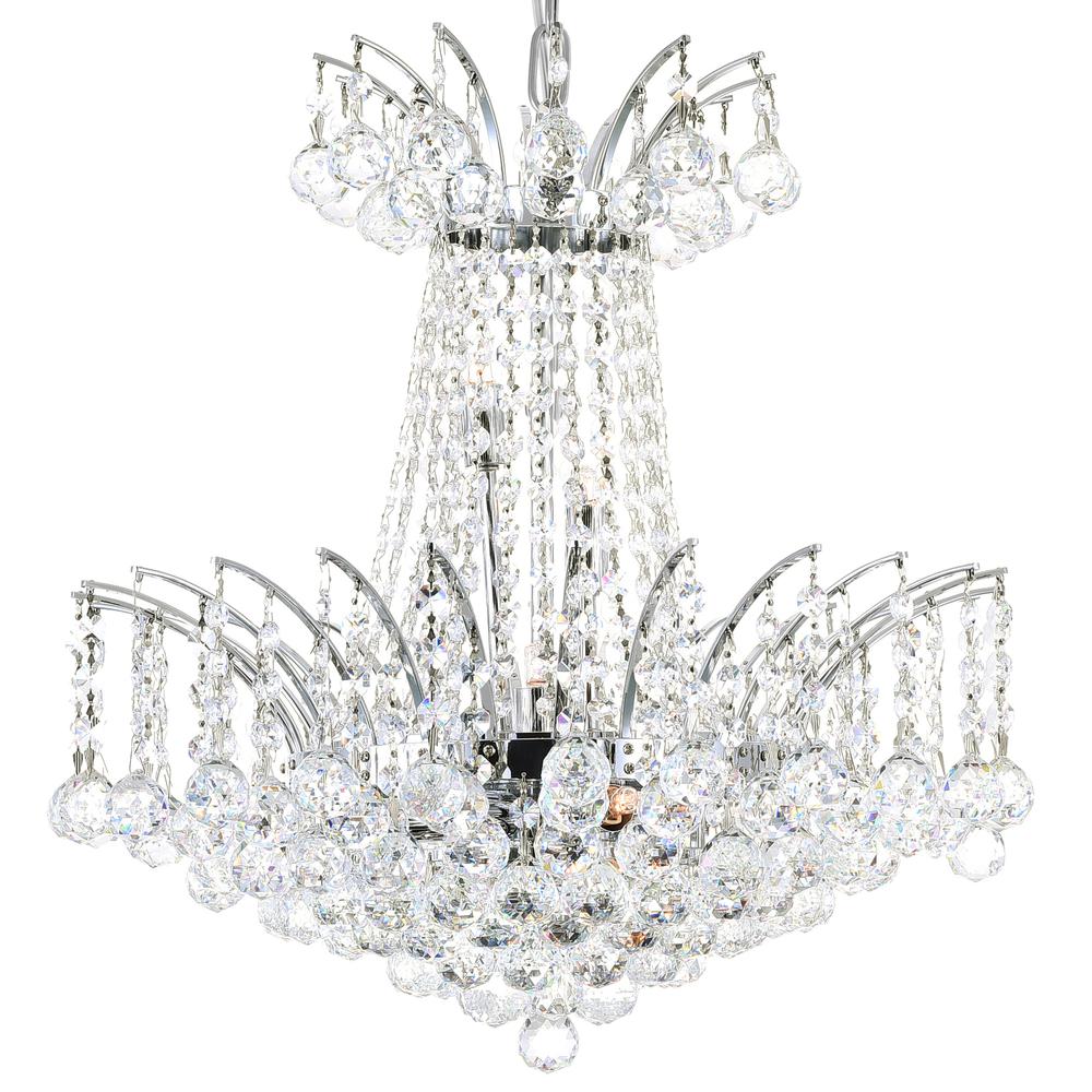 Posh 11 Light Down Chandelier With Chrome Finish. Picture 2