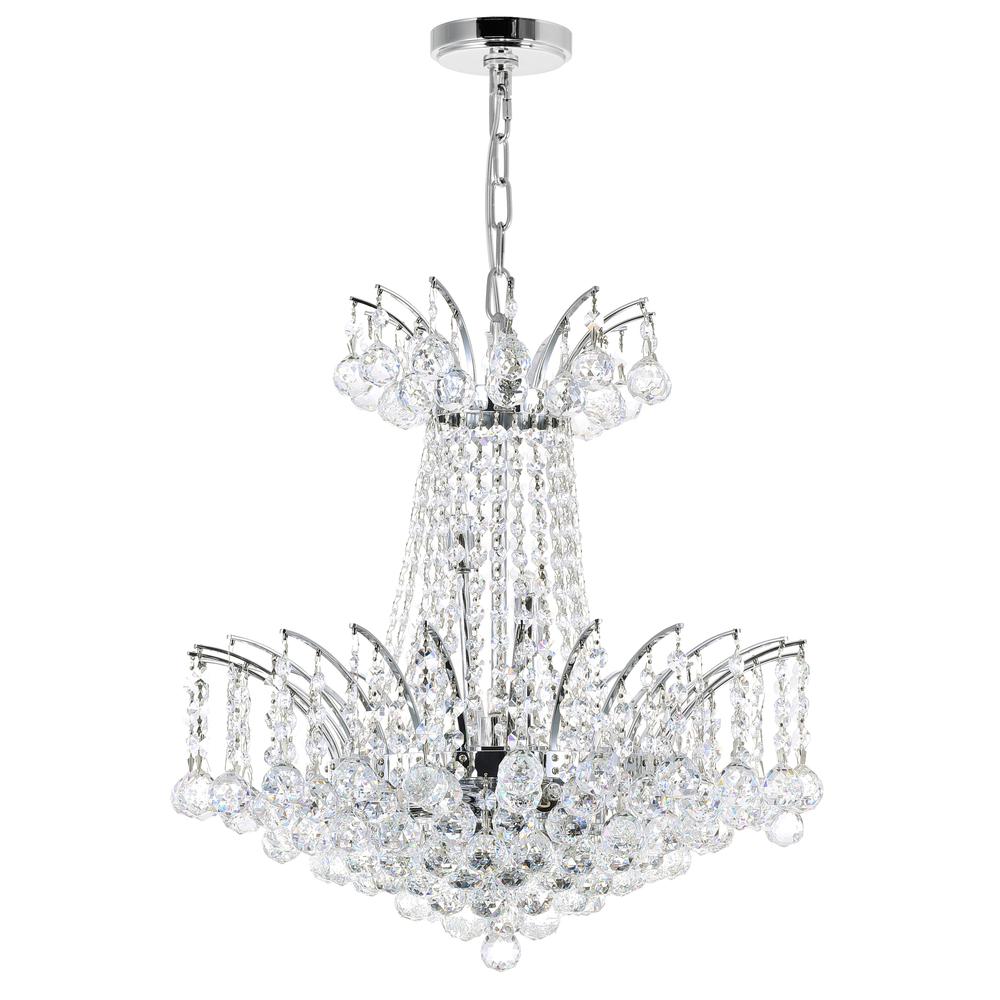 Posh 11 Light Down Chandelier With Chrome Finish. Picture 6