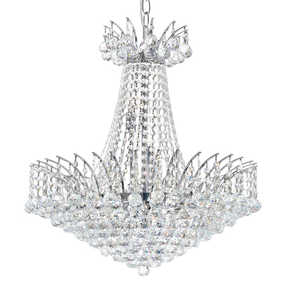 Posh 11 Light Down Chandelier With Chrome Finish. Picture 2