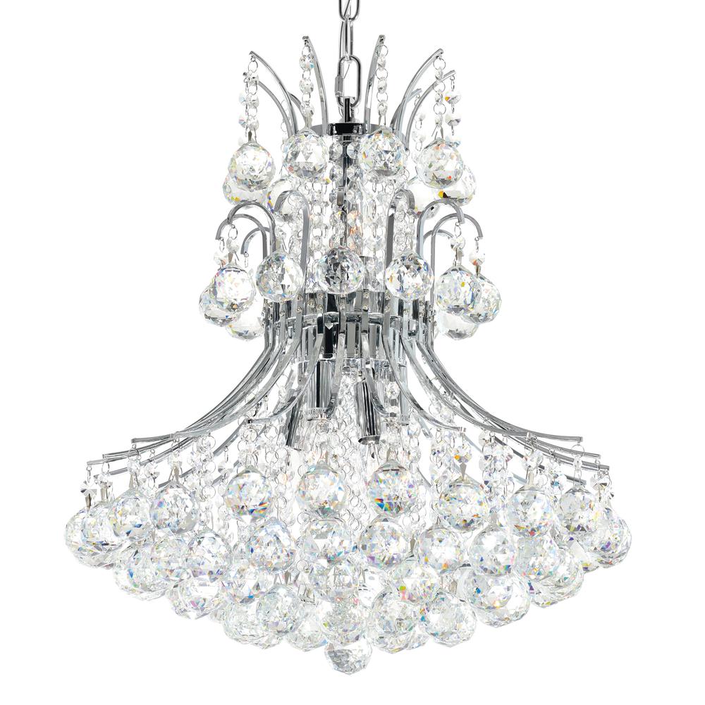 Princess 8 Light Down Chandelier With Chrome Finish. Picture 2