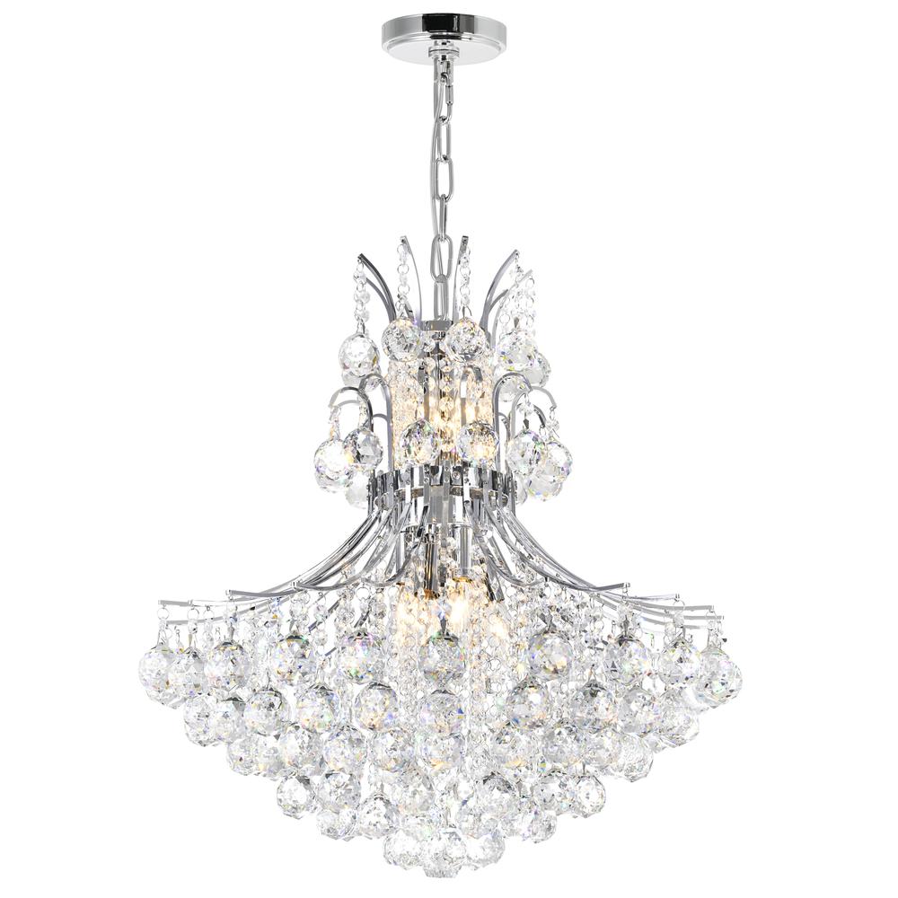 Princess 10 Light Down Chandelier With Chrome Finish. Picture 1