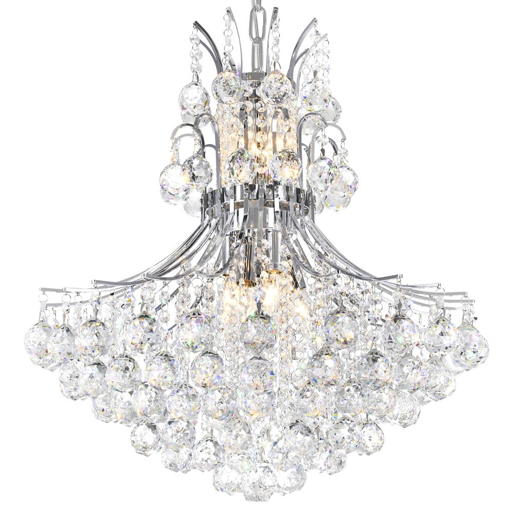 Princess 10 Light Down Chandelier With Chrome Finish. Picture 3
