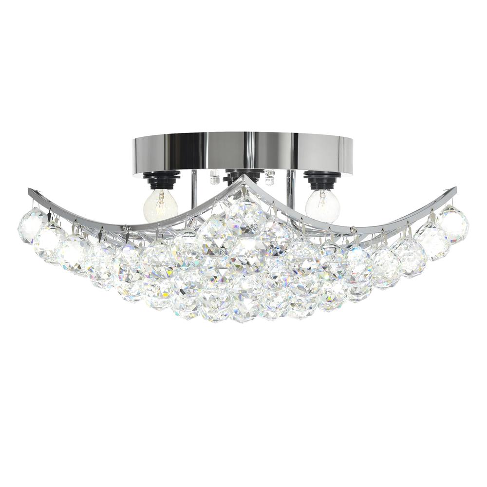 Queen 4 Light Flush Mount With Chrome Finish. Picture 3
