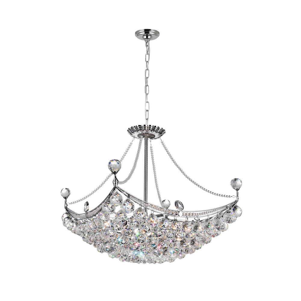 Jasmine 8 Light Down Chandelier With Chrome Finish. Picture 2