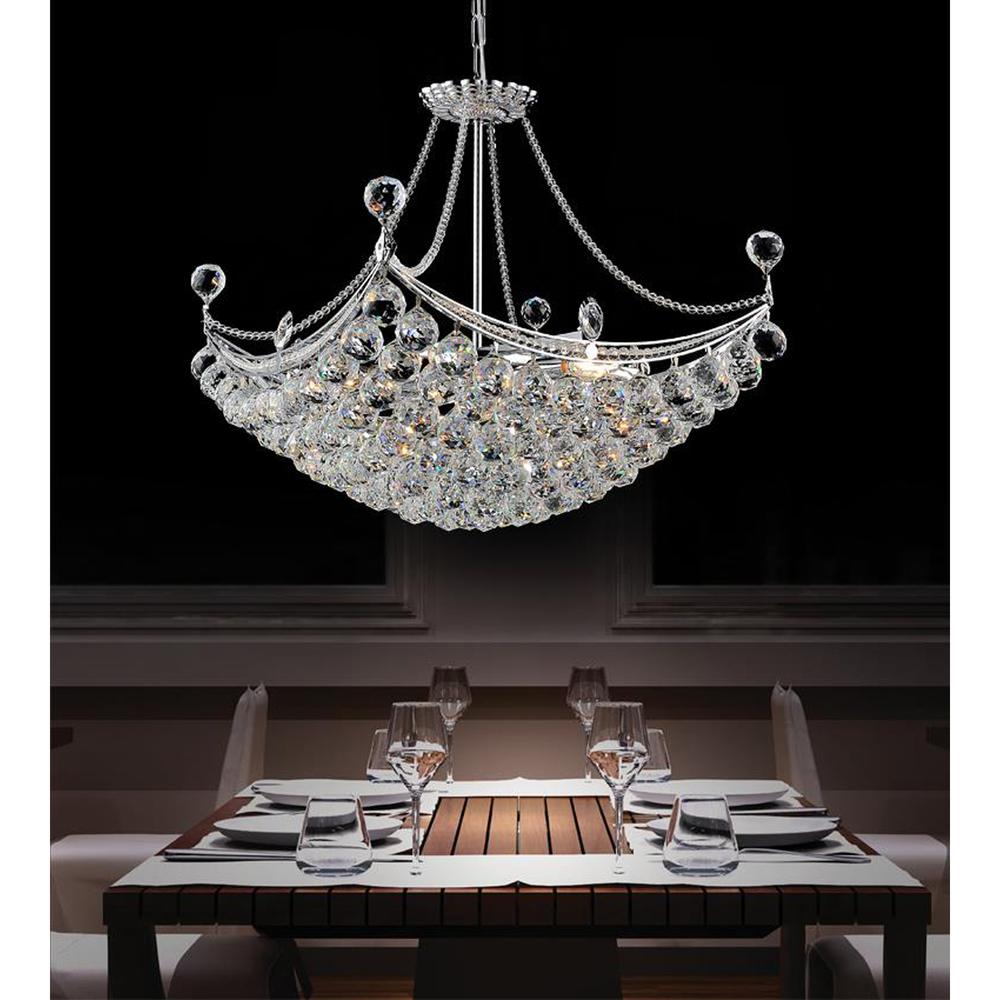Jasmine 8 Light Down Chandelier With Chrome Finish. Picture 6