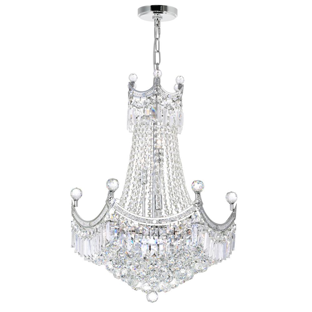 Amanda 11 Light Down Chandelier With Chrome Finish. Picture 1