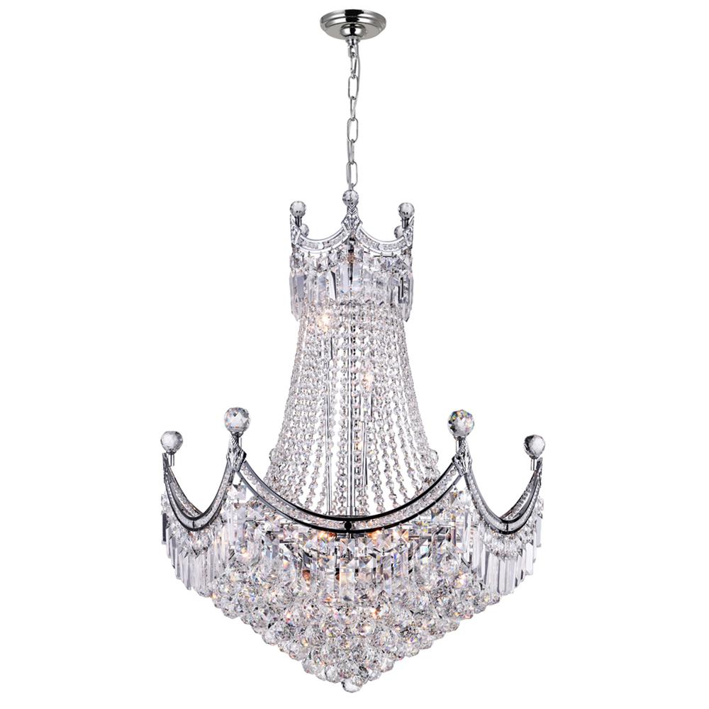 Amanda 15 Light Down Chandelier With Chrome Finish. Picture 2