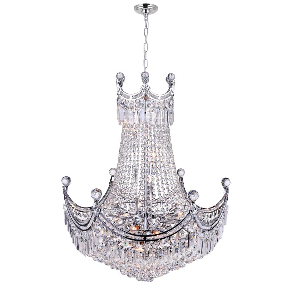 Amanda 15 Light Down Chandelier With Chrome Finish. Picture 1