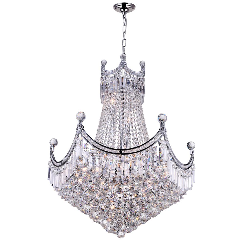 Amanda 15 Light Down Chandelier With Chrome Finish. Picture 3