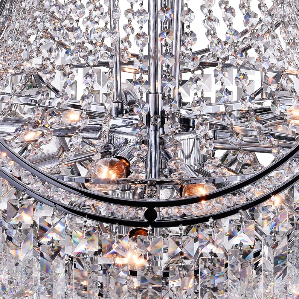 Amanda 15 Light Down Chandelier With Chrome Finish. Picture 7