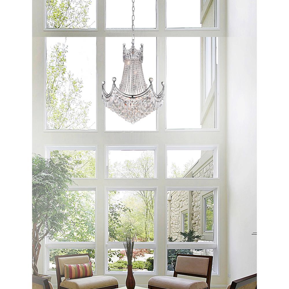 Amanda 15 Light Down Chandelier With Chrome Finish. Picture 5