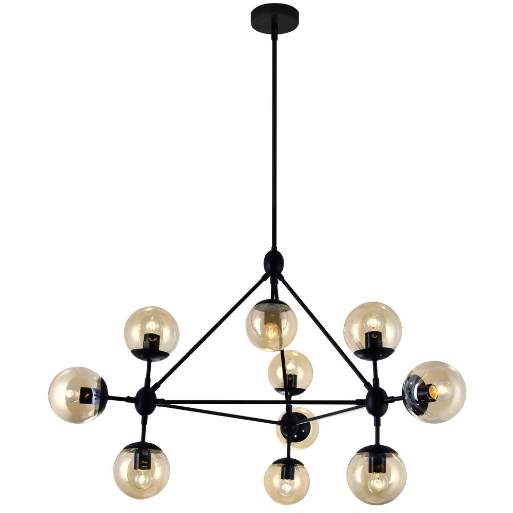 Glow 10 Light Chandelier With Black Finish. Picture 7