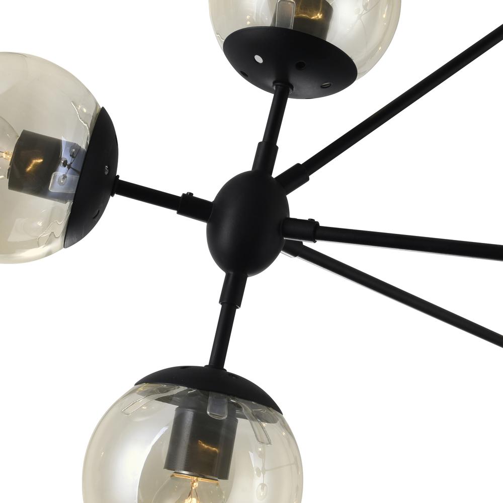 Glow 10 Light Chandelier With Black Finish. Picture 2