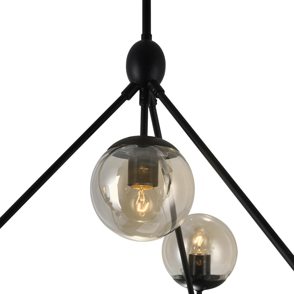 Glow 10 Light Chandelier With Black Finish. Picture 3