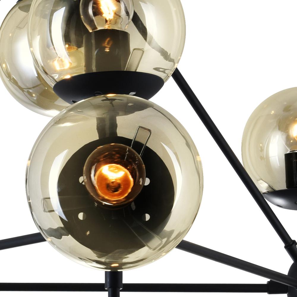 Glow 10 Light Chandelier With Black Finish. Picture 4