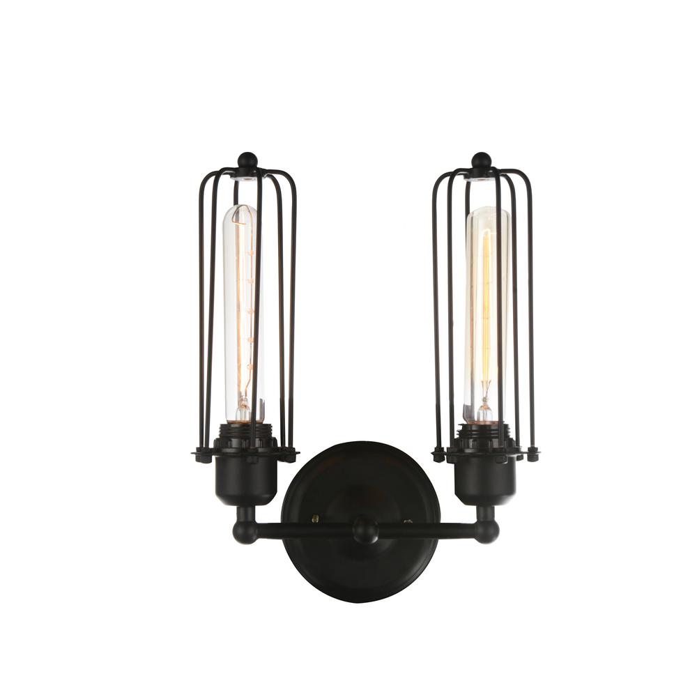 Benji 2 Light Wall Sconce With Black Finish. Picture 1