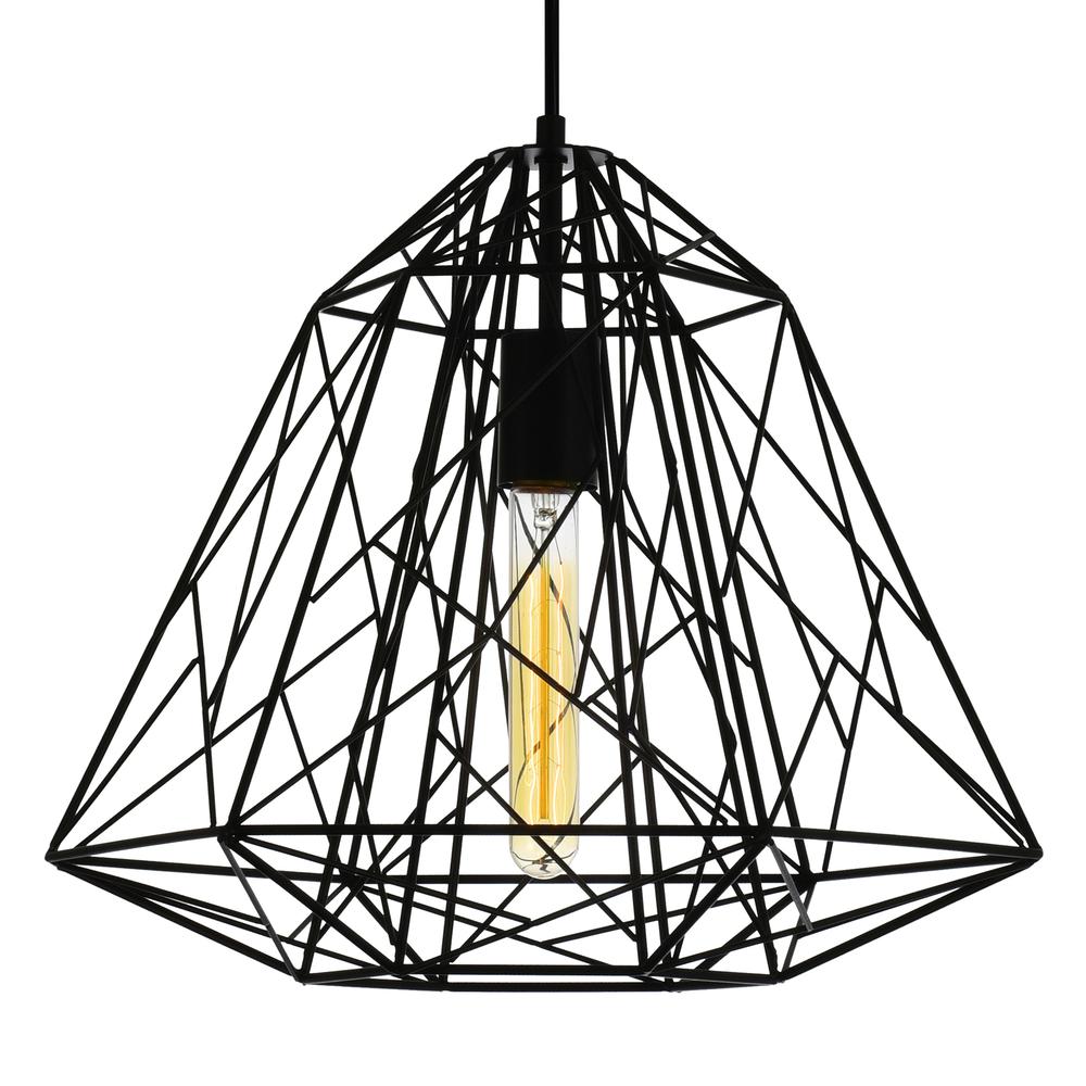 Bagheera 1 Light Down Pendant With Black Finish. Picture 2