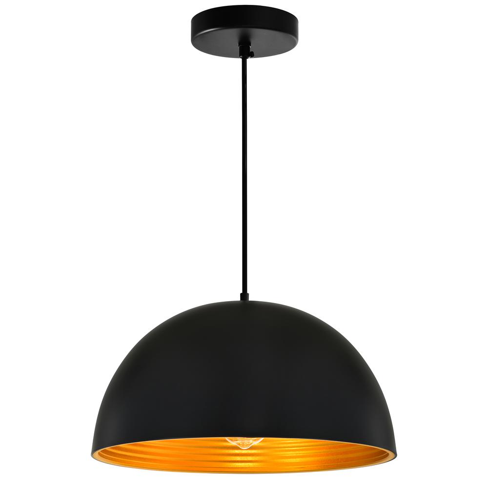 Modest 1 Light Down Pendant With Black Finish. Picture 1