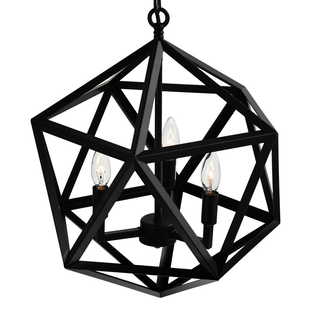 Amazon 3 Light Up Pendant With Black Finish. Picture 4