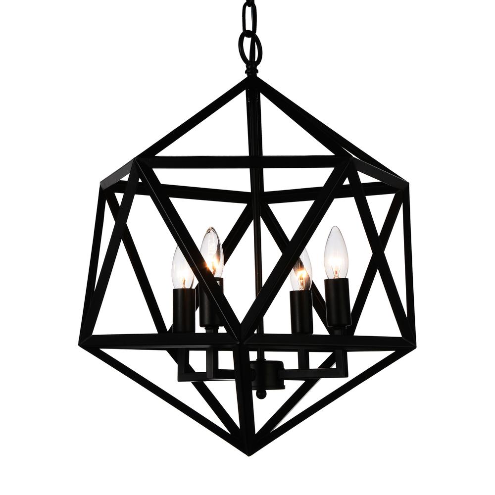 Amazon 4 Light Up Pendant With Black Finish. Picture 2