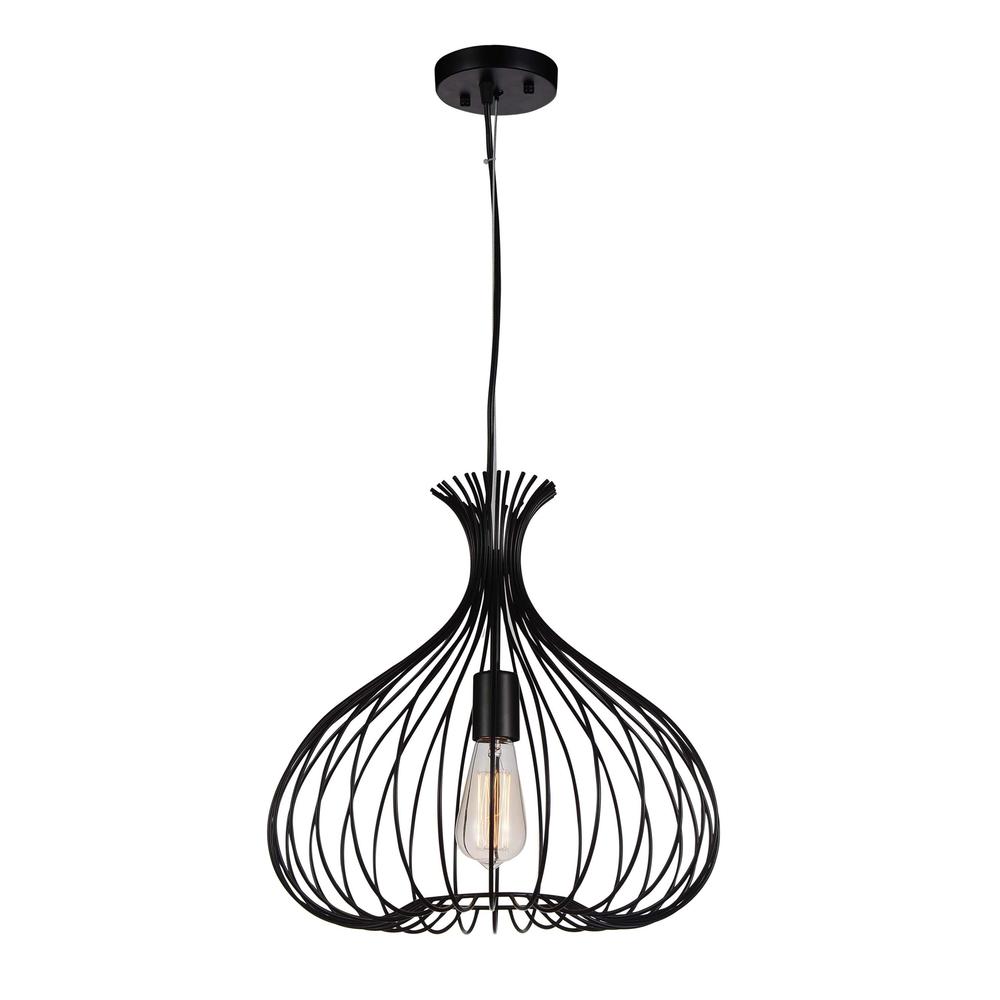 Darleen 1 Light Down Pendant With Black Finish. Picture 1