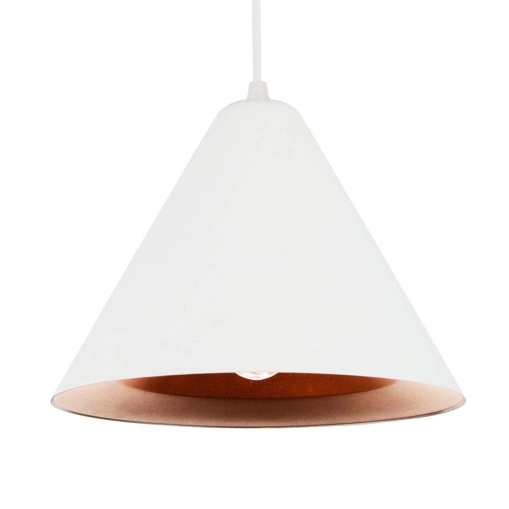 Keila 1 Light Down Pendant With Matte White & Gold Finish. Picture 3