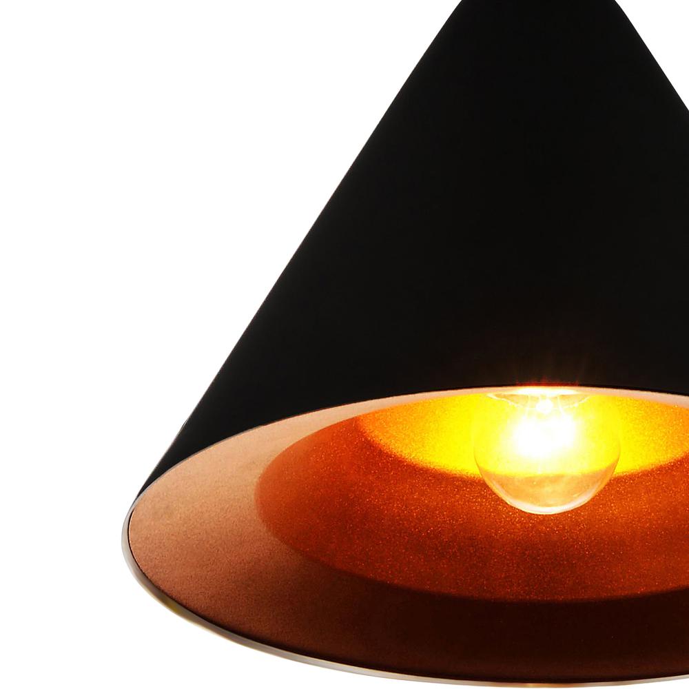 Keila 1 Light Down Pendant With Black & Gold Finish. Picture 4