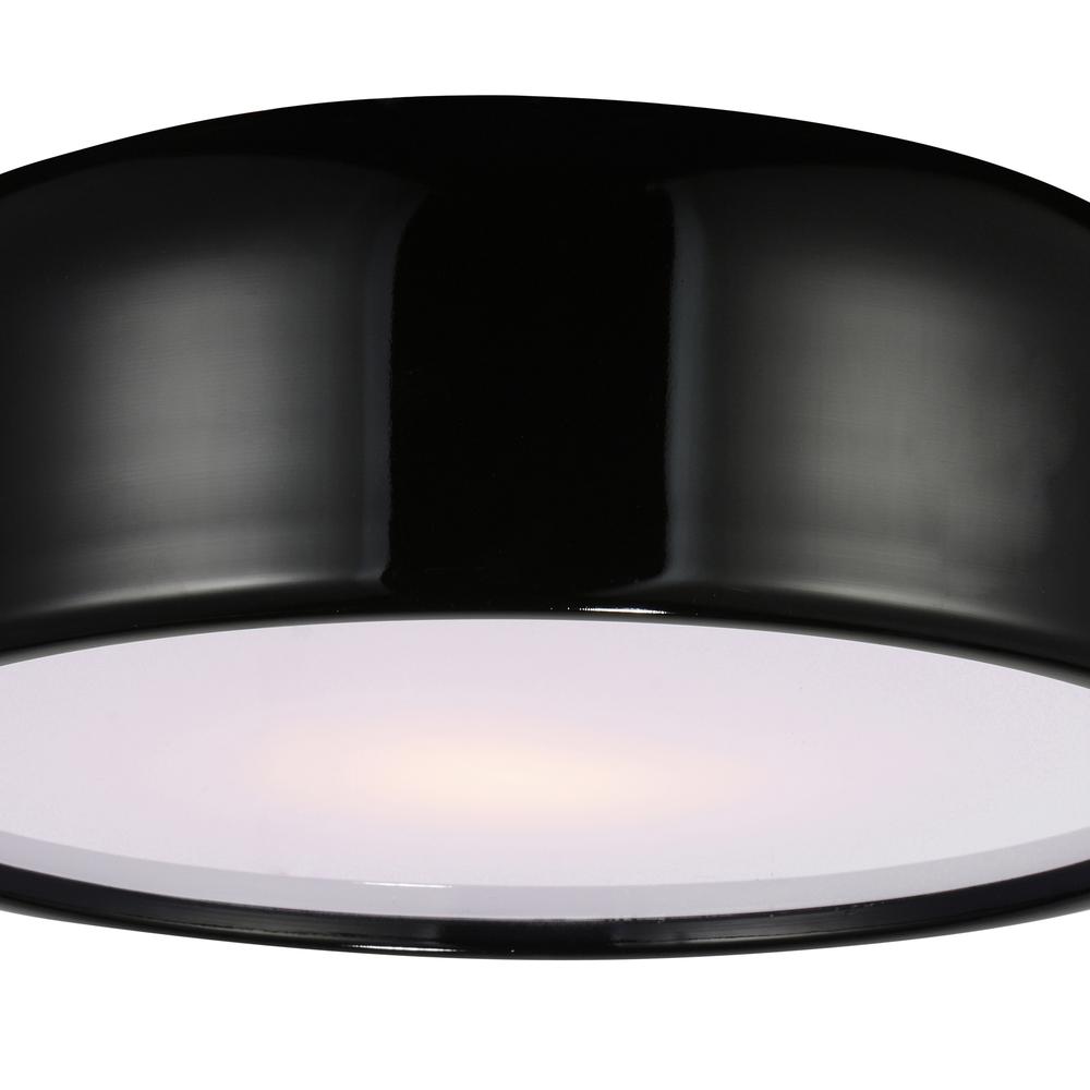Campton 2 Light Drum Shade Flush Mount With Black Finish. Picture 4