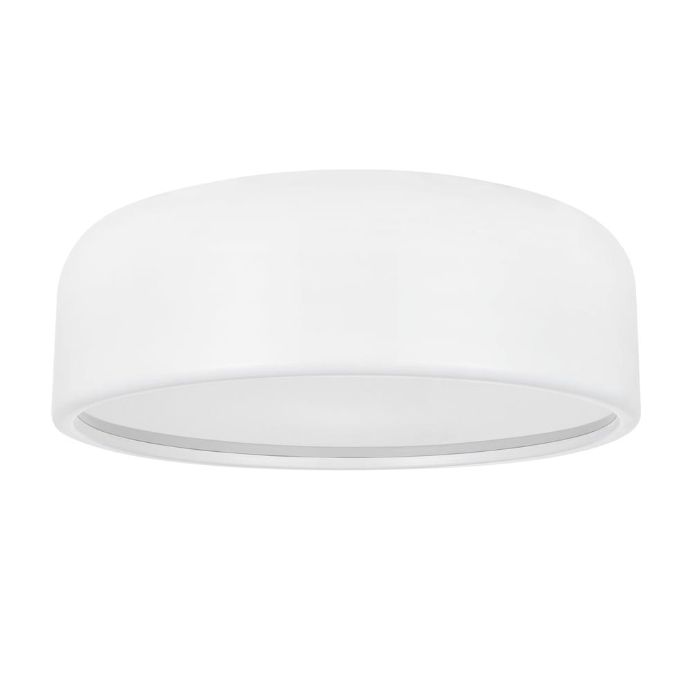 Campton 3 Light Drum Shade Flush Mount With White Finish. Picture 5