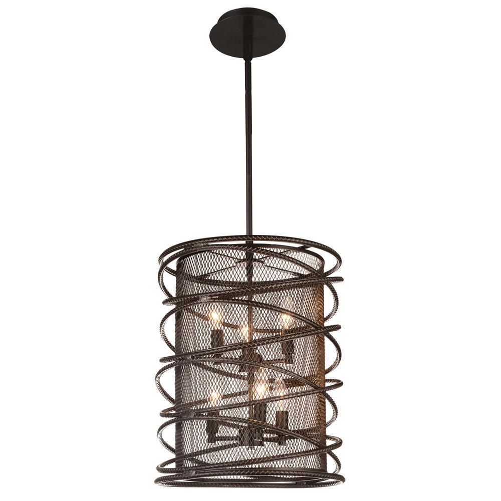 Darya 6 Light Up Chandelier With Brown Finish. Picture 1