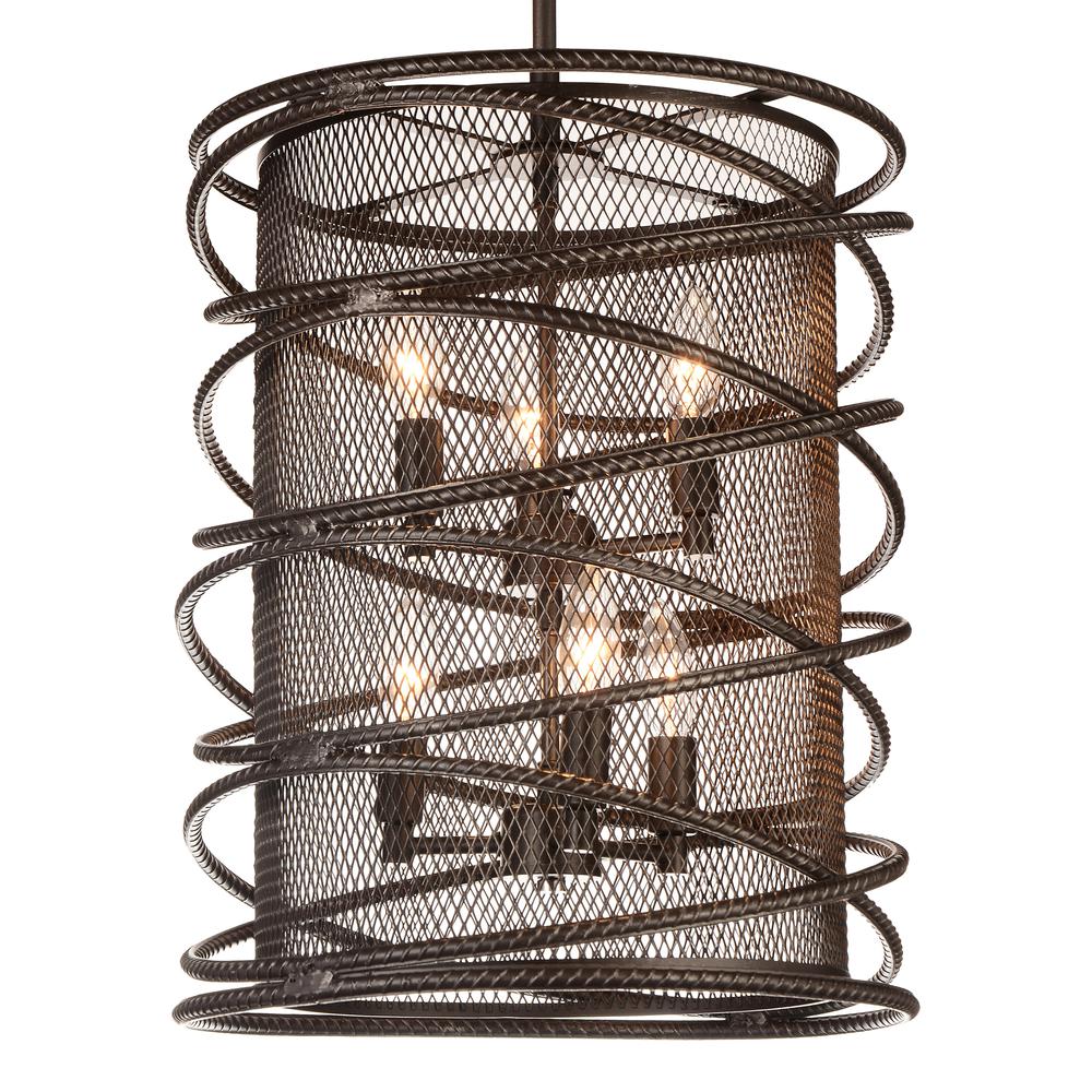 Darya 6 Light Up Chandelier With Brown Finish. Picture 2