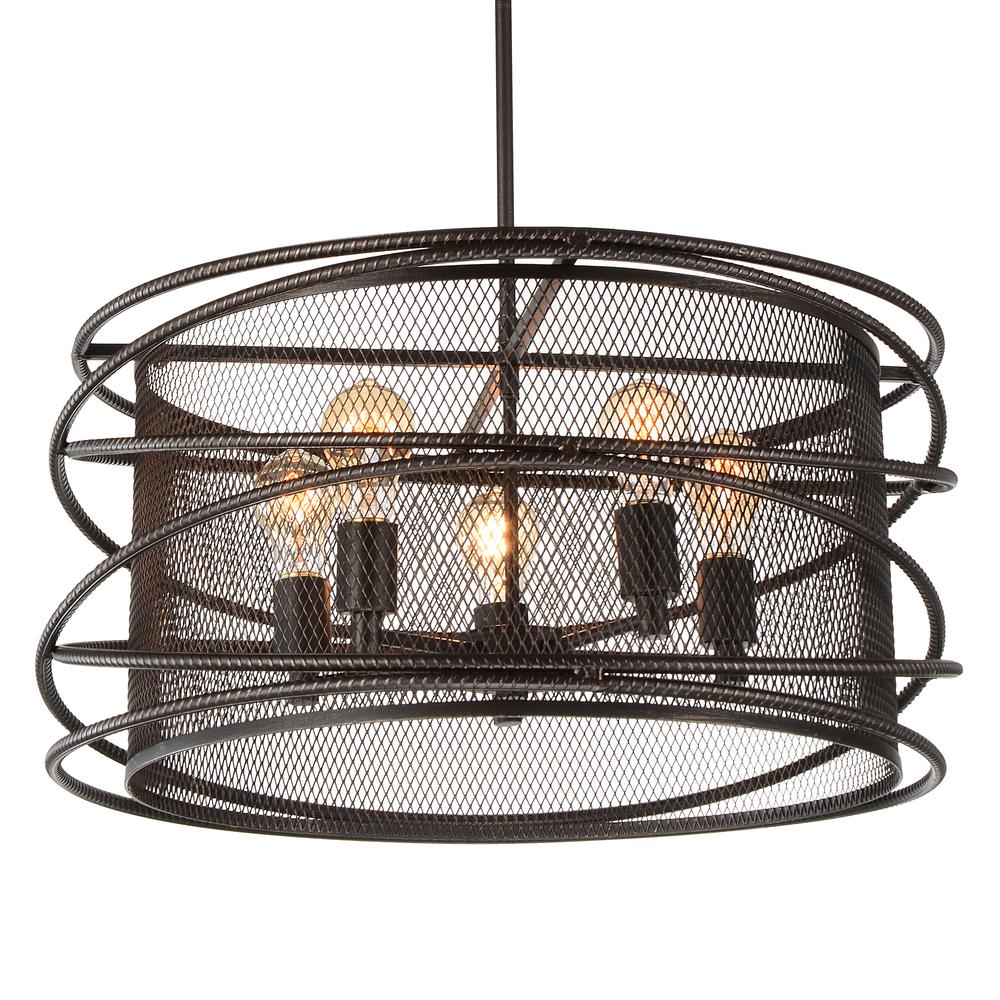 Darya 5 Light Up Pendant With Brown Finish. Picture 2