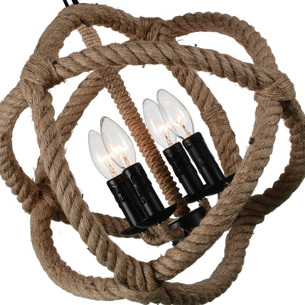 Padma 4 Light Up Chandelier With Black Finish. Picture 3