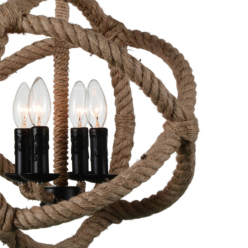 Padma 4 Light Up Chandelier With Black Finish. Picture 4
