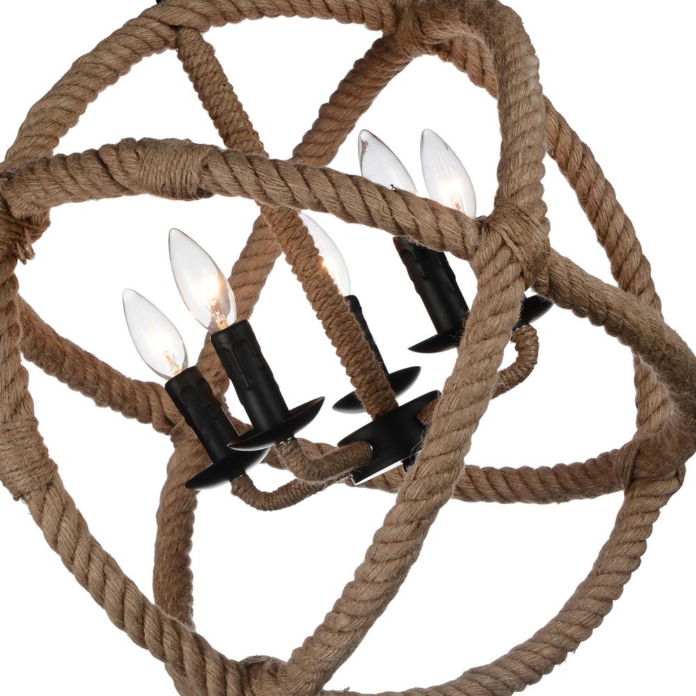 Padma 5 Light Up Chandelier With Black Finish. Picture 3