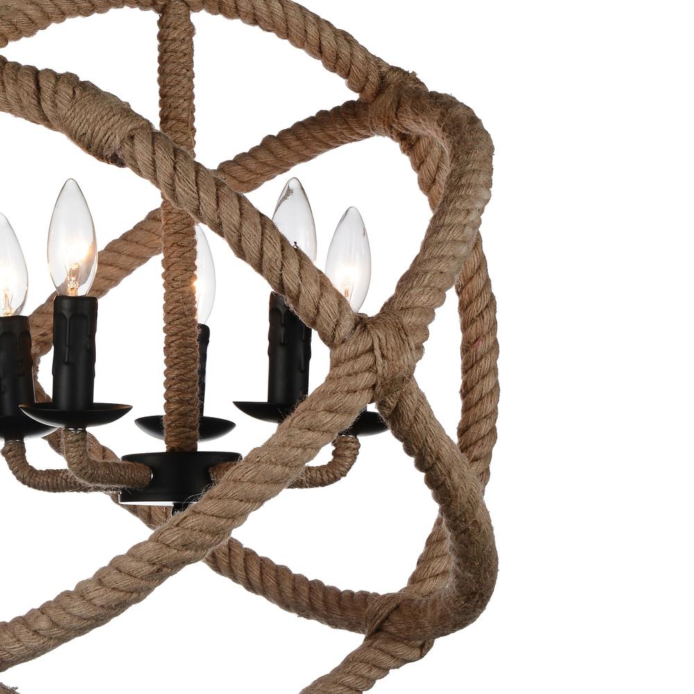 Padma 5 Light Up Chandelier With Black Finish. Picture 4
