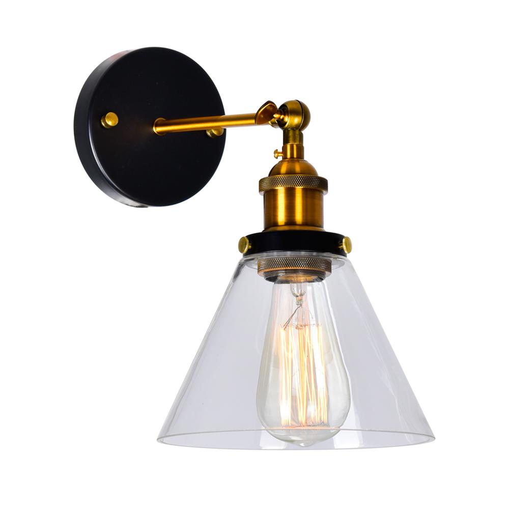 Eustis 1 Light Wall Sconce With Black & Gold Brass Finish. Picture 8