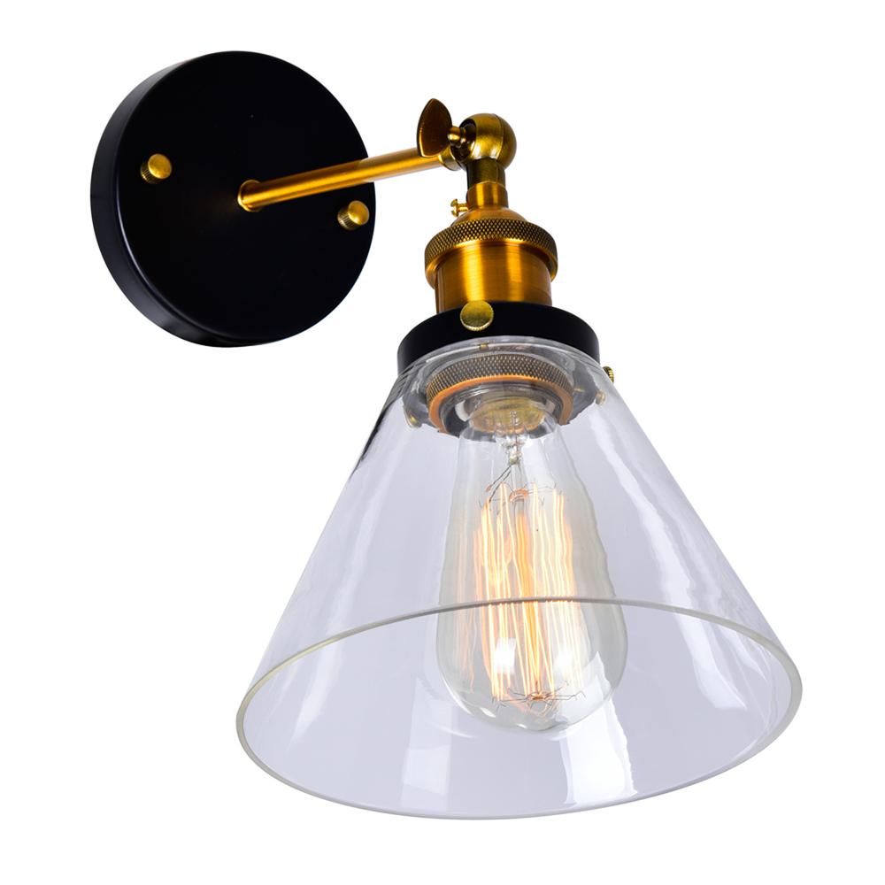 Eustis 1 Light Wall Sconce With Black & Gold Brass Finish. Picture 2
