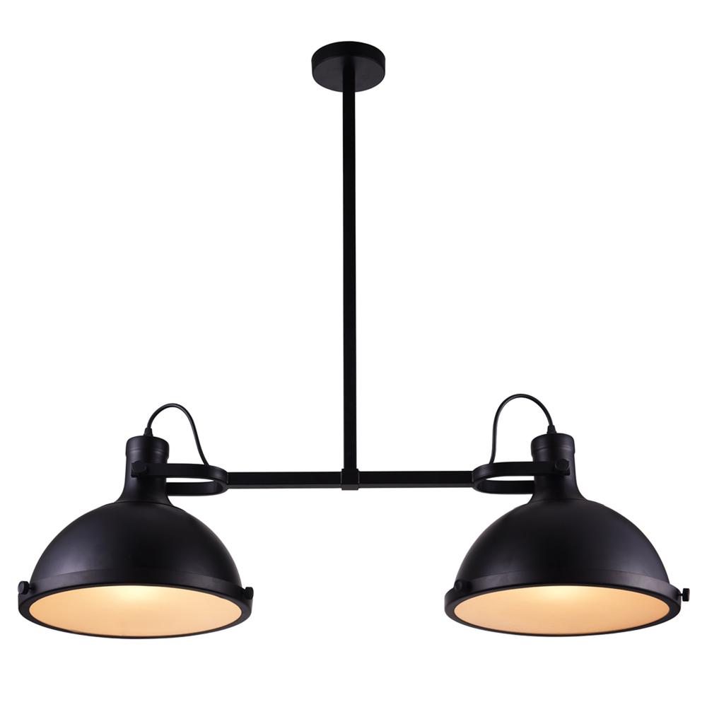 Strum 2 Light Island Chandelier With Black Finish. Picture 1