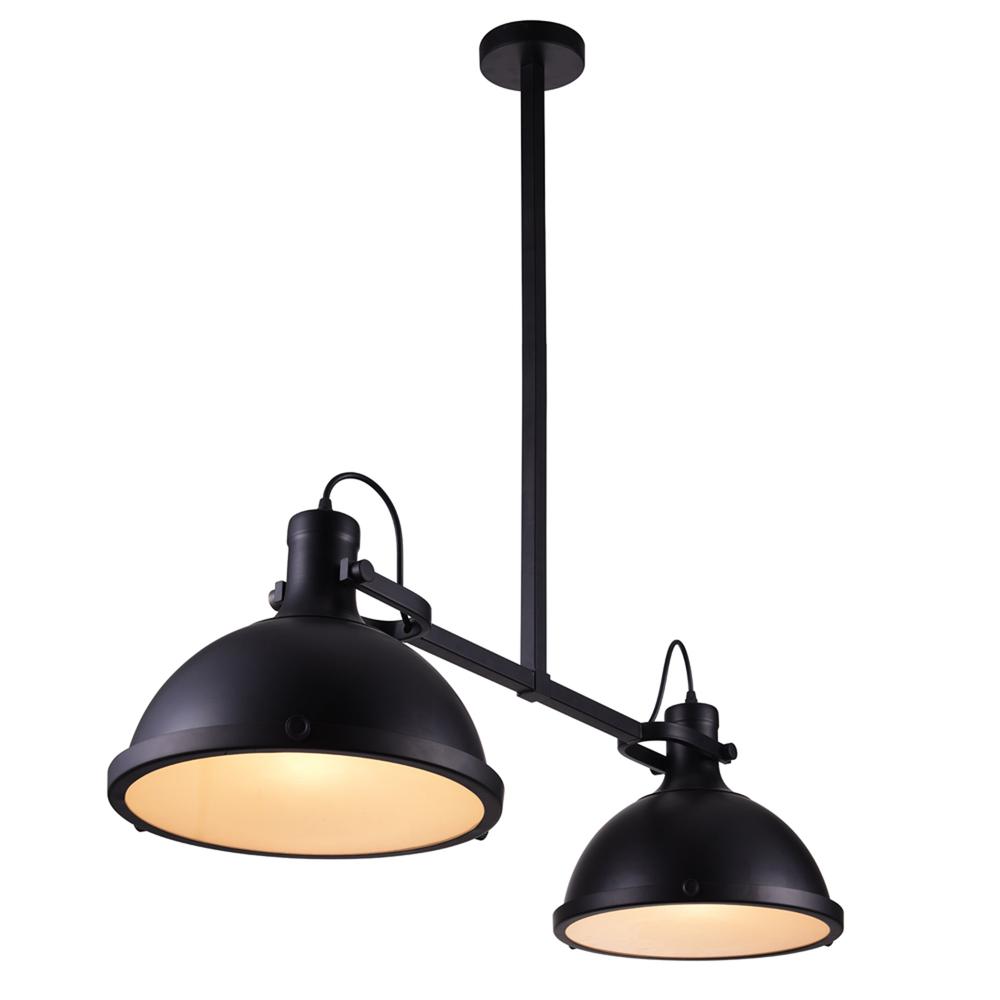 Strum 2 Light Island Chandelier With Black Finish. Picture 2