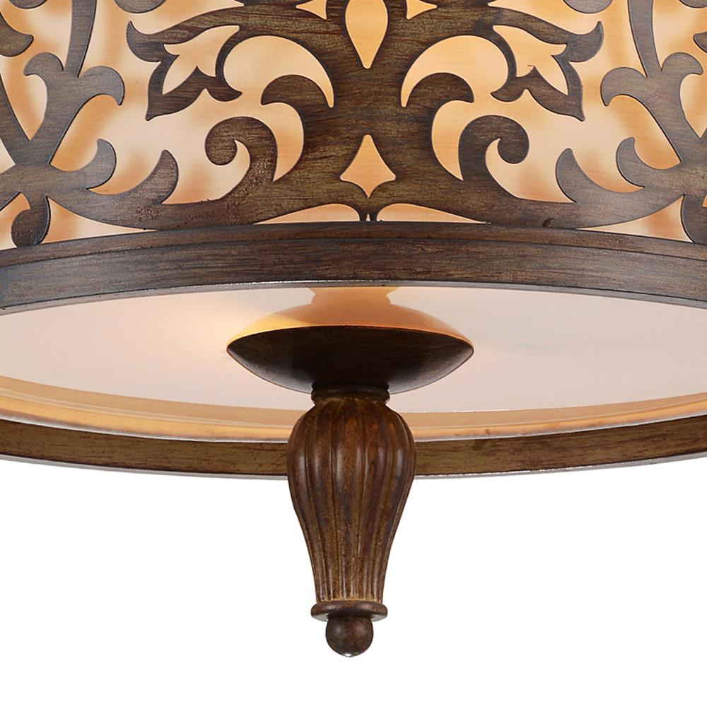 Nicole 3 Light Drum Shade Flush Mount With Brushed Chocolate Finish. Picture 3
