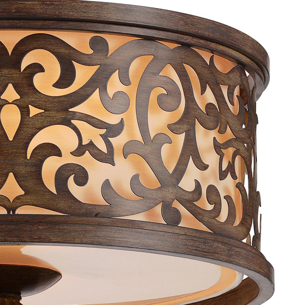 Nicole 3 Light Drum Shade Flush Mount With Brushed Chocolate Finish. Picture 4