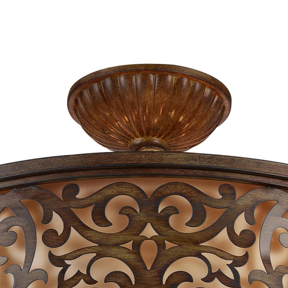 Nicole 5 Light Drum Shade Flush Mount With Brushed Chocolate Finish. Picture 5