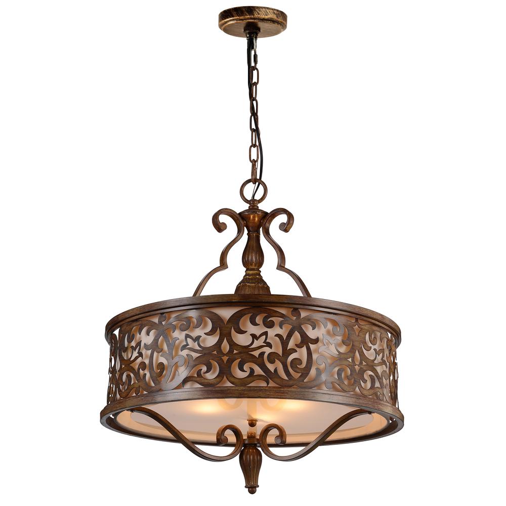 Nicole 5 Light Drum Shade Chandelier With Brushed Chocolate Finish. Picture 1