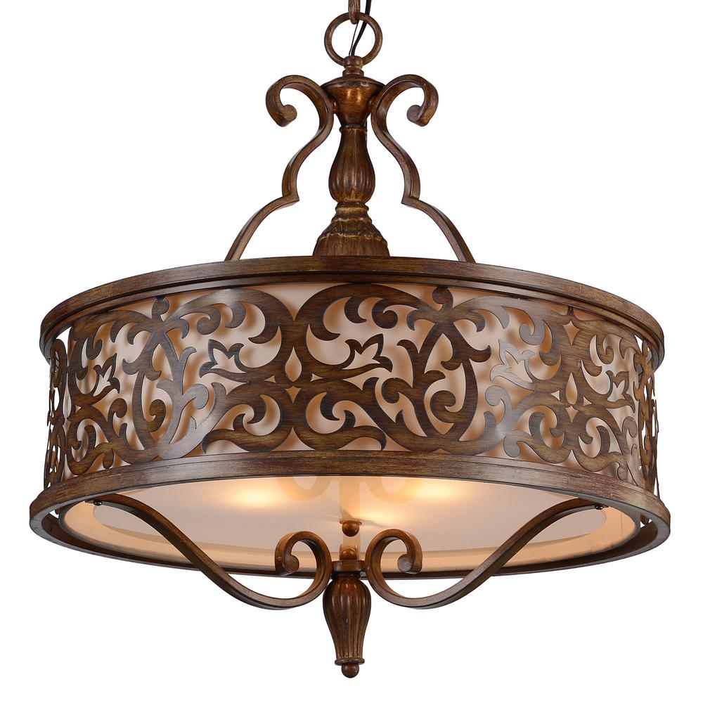 Nicole 5 Light Drum Shade Chandelier With Brushed Chocolate Finish. Picture 2