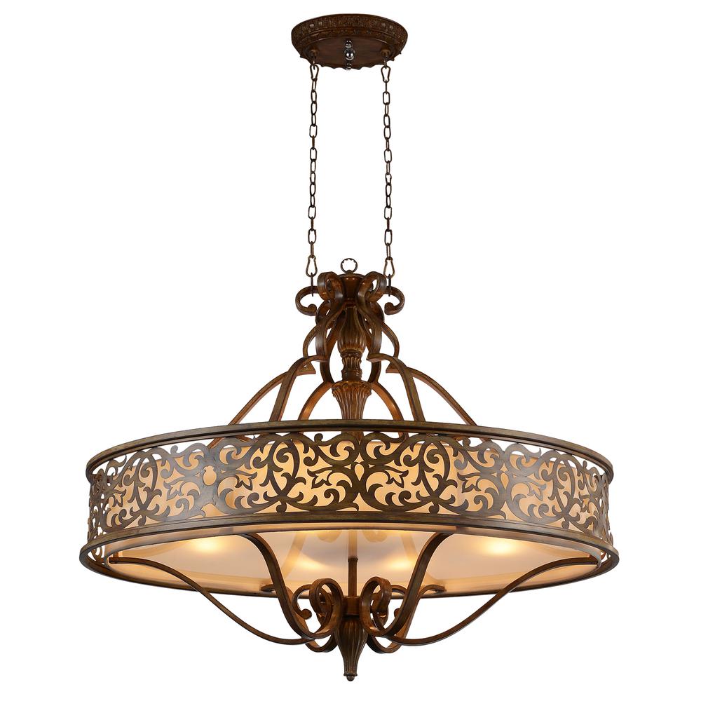 Nicole 6 Light Drum Shade Chandelier With Brushed Chocolate Finish. Picture 1