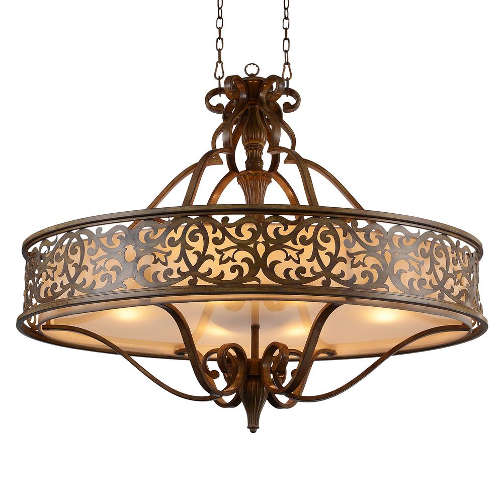 Nicole 6 Light Drum Shade Chandelier With Brushed Chocolate Finish. Picture 2